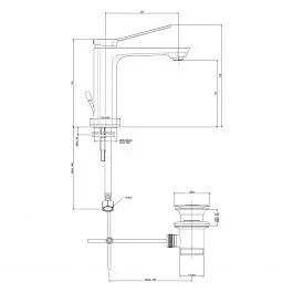 Смеситель для раковины Paffoni Tilt с донным клапаном steel TI075ST, Нержавеющая сталь - фото 4