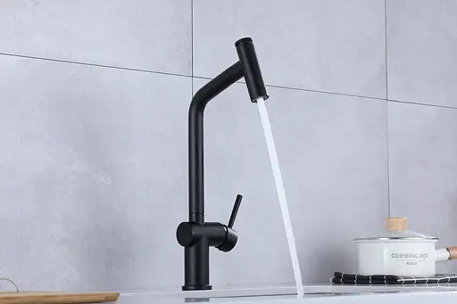 Cмеситель для кухни с выдвижным изливом черный Nett FBB-44 Черный - фото 6