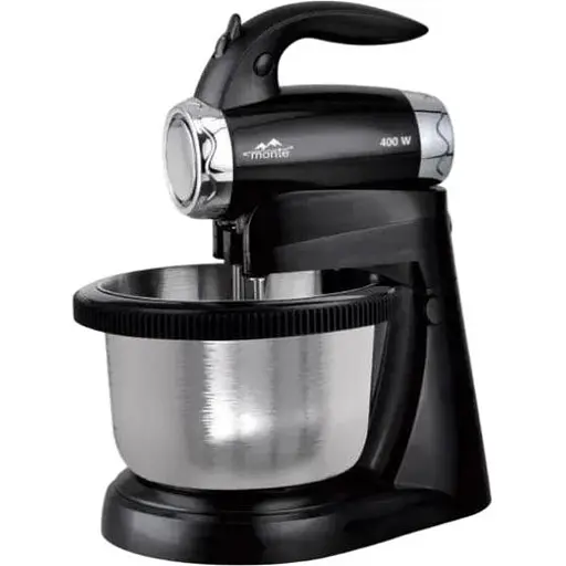 Міксер з чашею Monte 2020-MT для дому 5 режимів 2 насадки Чорний 400 Вт - фото 1
