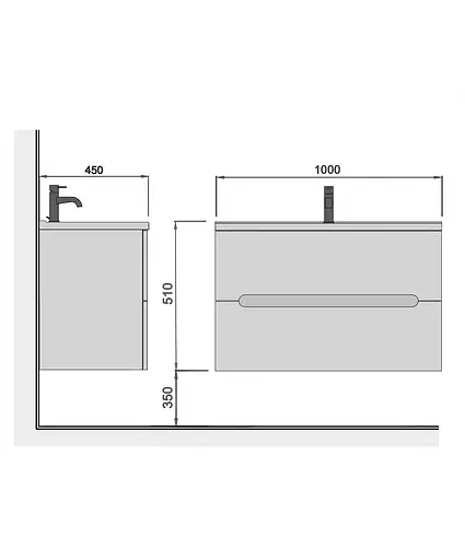 Тумба Мойдодир Paula 100-A з умивальником Cosmopolitan 100 Білий/графіт - фото 3