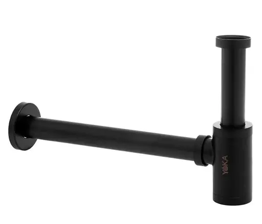Сифон універсальний для умивальника Yoka black mat click-clack BK.SYPOP-14-BLK, Чорний матовий - фото 2