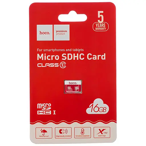 Карта памяти Hoco microSDHC Class 10 – 16GB без адаптера Marsala - фото 2