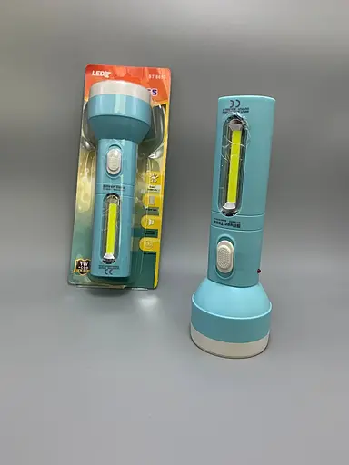 Акумуляторний потужний ручний ліхтар прожектор 2в1 Silver Toss ST-8653 + COB 4 режими Блакитний 88229 - фото 9