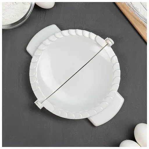 Пластикова форма для ліплення чебуреків та пиріжків (чебуречниця) діаметр 18 см, LY Білий 85104 - фото 9