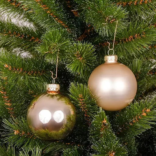 Комплект ялинкових кульок Mica Decorations скляні 6 см золоті 10 шт. (1180859) - фото 2