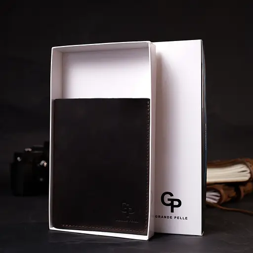 Шкіряний чоловічий гаманець Grande Pelle 12х14.5х1 см acs0026940 - фото 8