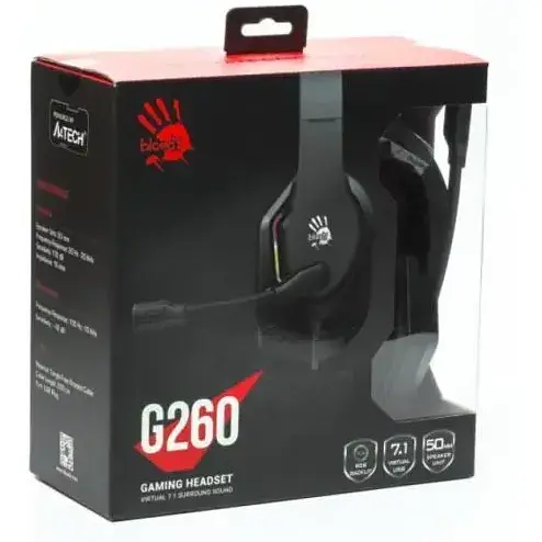 Навушники Bloody G260 Black ігрові мікрофон 7.1 віртуальний звук підсвічування 7 кольорів USB - фото 6