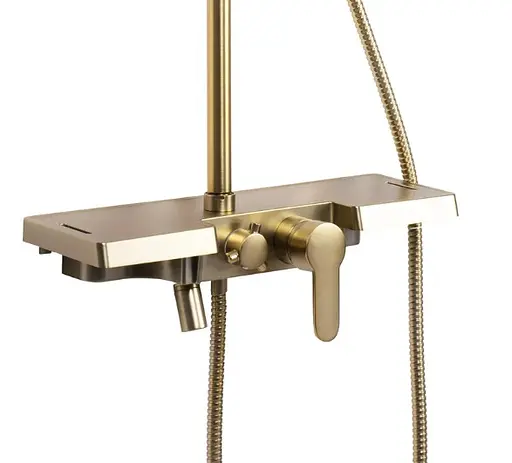 Душова система Rea Bravo brushed gold з виливом REA-P4121, Золотий - фото 2