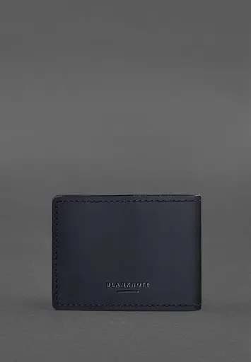 Кожаная обложка на удостоверение Морской охраны темно-синяя Crazy Horse - фото 4