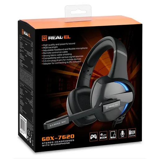 Навушники REAL-EL GDX-7620 Black - фото 9