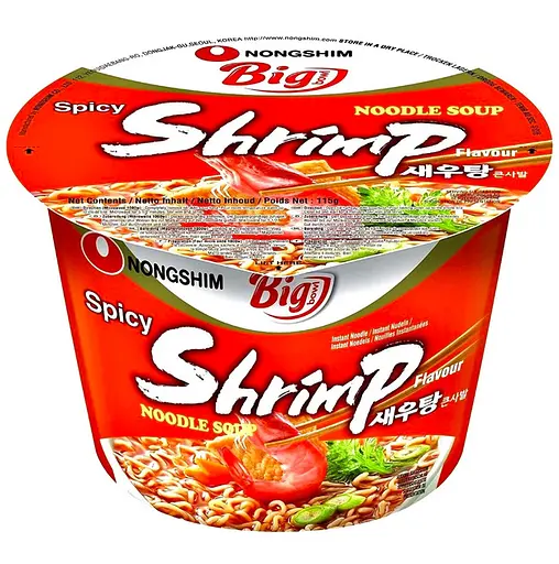 Локшина рамен Nongshim Big bowl Shrimp зі смаком креветок 115 г