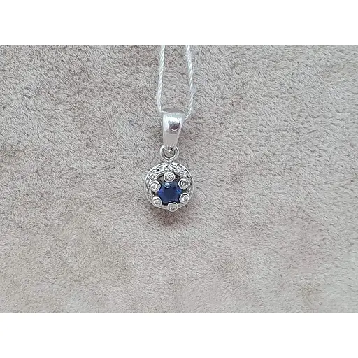 Золота підвіска Ірис з діамантами і сапфіром. 1ПС31196 - фото 2