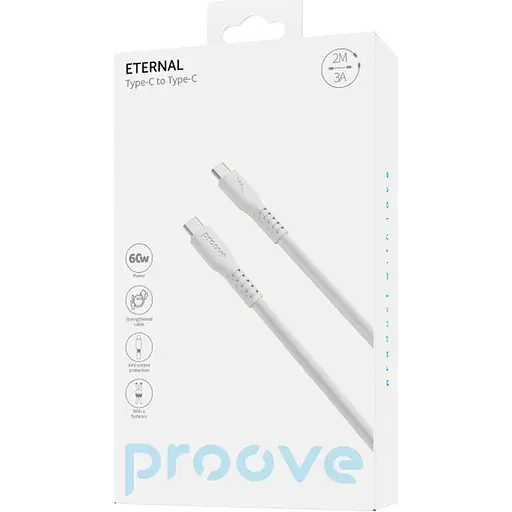 Кабель Proove Eternal USB-C to USB-C 60W 2m White (CCET60002222) [131031] - фото 2