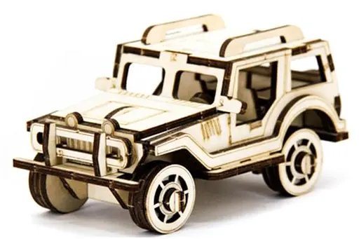 Дерев'яний конструктор Джип 45 деталей - фото 1