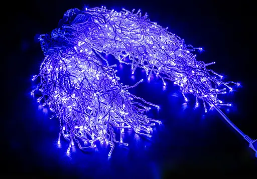Гірлянда вулична бахрома світлодіодна з мерехтінням новорічна додому Laplandia білий ПВХ провід 25 м Синя (B.02.6W.850.F+) - фото 3