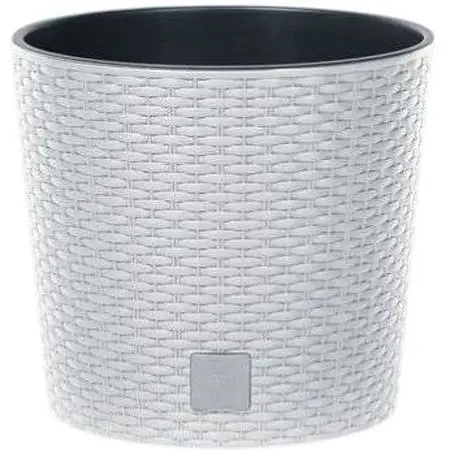 Горшок с кашпо для растений Prosperplast Rato Round - белый, 4/4,75 л