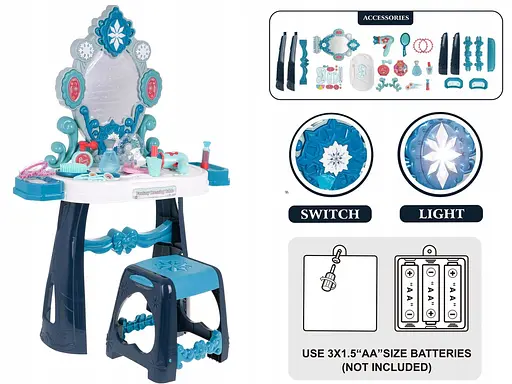 Інтерактивний туалетний столик Ramiz "Принцеса" для дітей синій 16841 - фото 6