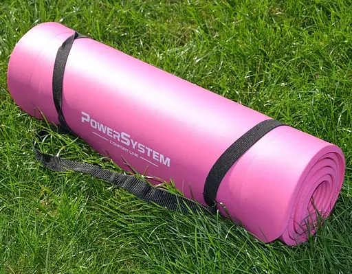 Коврик для йоги и фитнеса Power System PS-4017 NBR Fitness Yoga Mat Plus Pink (180х61х1) (PS-4017_Pink) - фото 8