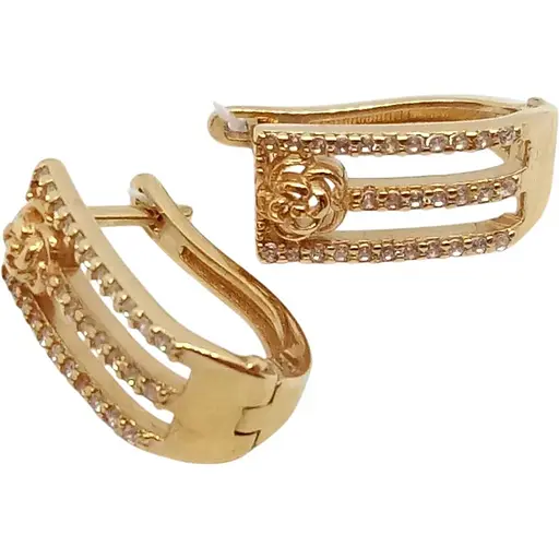 Золоті сережки Родинні коштовності з фіанітами. 1720385