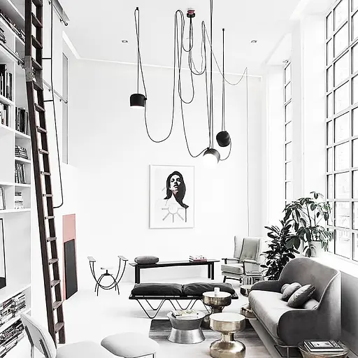 Подвесной светильник на 3 лампы Line F | Ст. MJ92/3 BK - фото 8