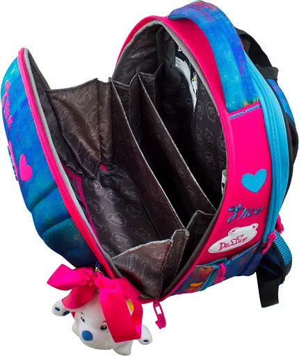 Ортопедический ранец 3 в 1 Delune для девочки 35х27х16 см Бирюзовый (7mini-016) - фото 3