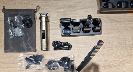 Набор для стрижки и груминга 8 в 1 VGR V-110 (Водонепроницаемый, LED-дисплей, USB) - фото 5