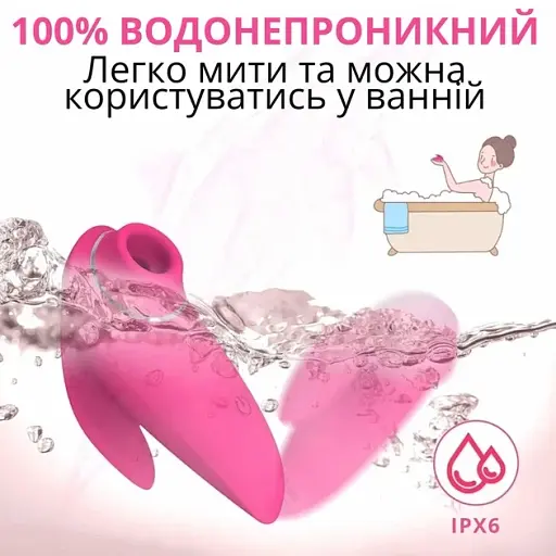 Вакуумний стимулятор клітора I’MCUM Dolphin Kiss 3 режими стимуляції Рожевий (IM-KXY022) - фото 5