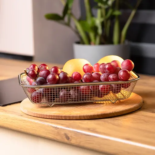 Багатофункціональне сито-кошик Zhongjing HP-19-23-M для миття овочів і фруктів, кухонних аксесуарів 29.5х21.5х6 см - фото 3