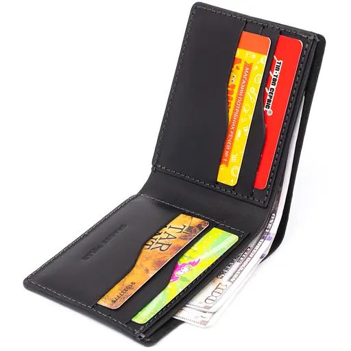 Мужской кожаный кошелек Grande Pelle 11.5х9х1 см acs0014982 - фото 4