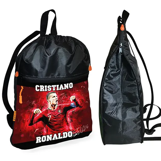 Рюкзак-мішок для взуття, спортивної форми Кріштіану Роналду дитяча сумка для змінки з розширювачем (01394)
