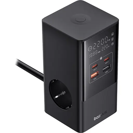 Сетевое зарядное устройство для Baseus GaN PowerCombo Tower Digital PowerStrip 35W Black E00023606113-00 (150724) - фото 4