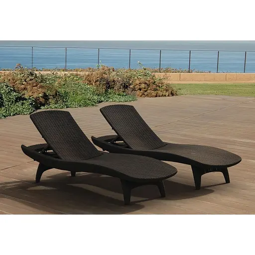 Шезлонг пластиковый Keter Pacific, коричневый - фото 4