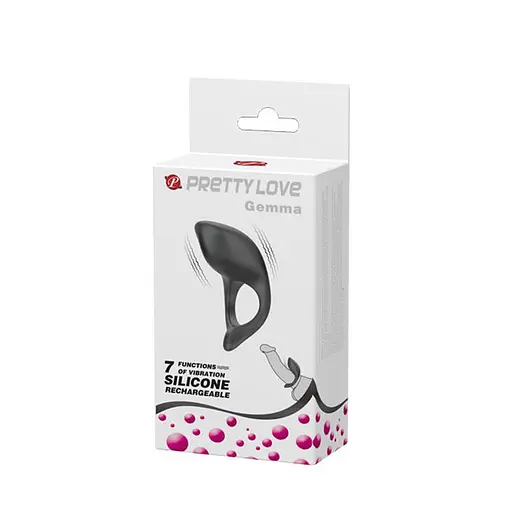 Ерекційне кільце Pretty Love Gemma 8.4 см чорний - фото 10