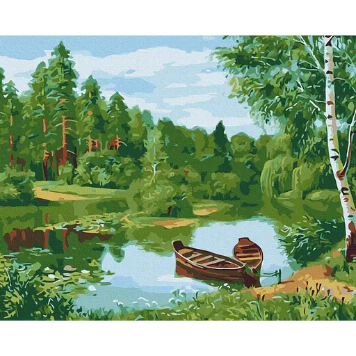 Картина за номерами Лісове озеро Brushme 40x50 см кольорова 000276736