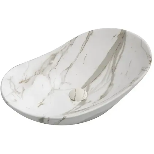 Умивальник накладний Mixxus Premium Wave-0105 marble 620x360x160 мм MP6559, Мармур - фото 1