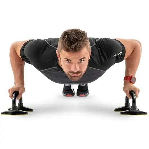 Упоры для отжиманий металлические Hop-Sport HS-M020PU черно-желтые - фото 2