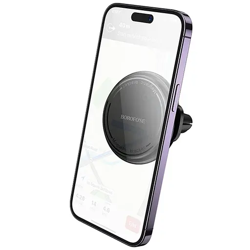 Автотримач Borofone BH135 Parker ring magnetic (air outlet) Black - фото 2