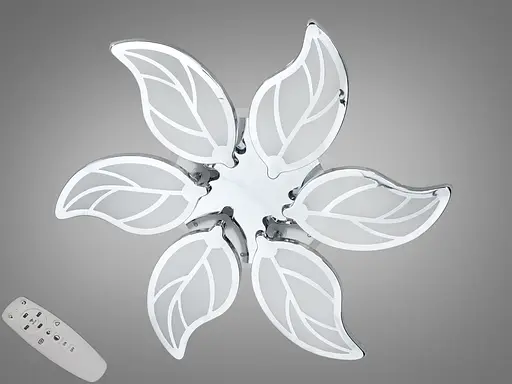 Світлодіодна люстра смарт світильник з пультом LED, хром, 105W димер - фото 1