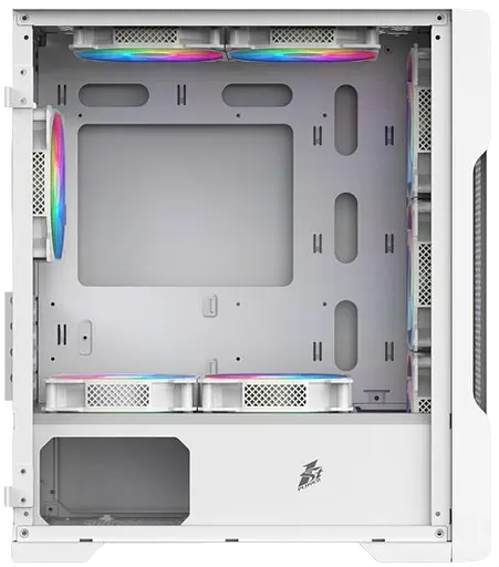 Корпус 1stPlayer T3-WH-4F1-W FRGB White - фото 5