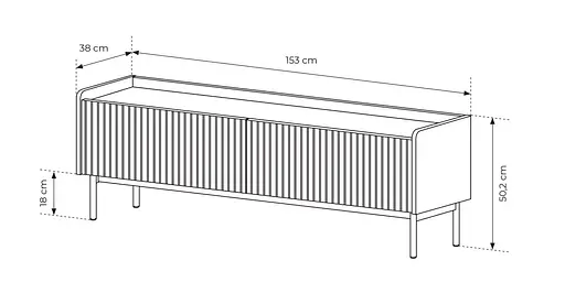 Тумба під телевізор Perfect Home Левел / Level 2-дверна 2D/153 Беж/дуб сканді (PFH-091158) - фото 5