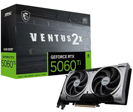 Видеокарта MSI RTX 5060 Ti 16G VENTUS 2X OC PLUS (RTX 5060 Ti 16G VENTUS 2X OC PLUS) (GDDR7, 128 bit, PCI-E v5.0 x8) - фото 5