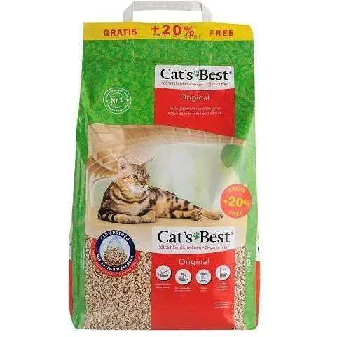 Наполнитель Cat’s Best Original для кошачьего туалета деревянный 10+2л/5.2кг - фото 3