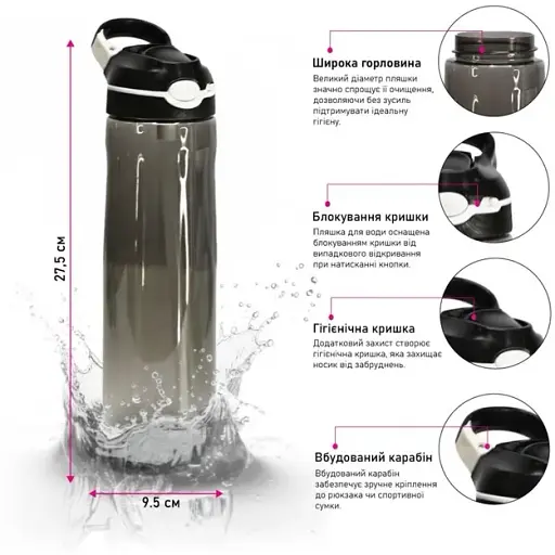 Бутылка для воды Line Art Santa Rosa серая 750 мл (60013718LA-07) - фото 5