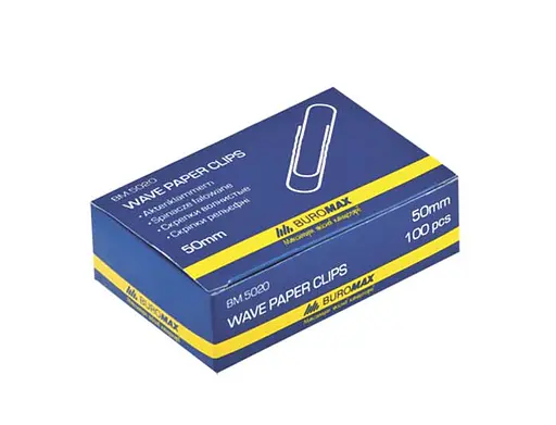 Скріпки рельєфні, 50 мм, 100 шт., 10 упаковок