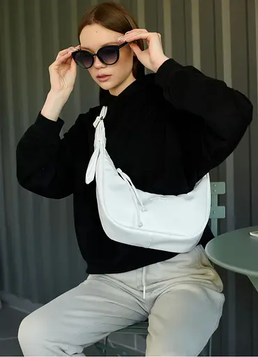 Женская сумка Sambag HOBO S белый 30 х 13 х 8 см (53100008) - фото 9