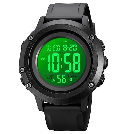 Мужские спортивные часы Skmei 1966 (Черные с белым циферблатом) - фото 3