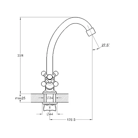Змішувач для кухні Zegor DMX4-А605 двовентильний 30412 - фото 2
