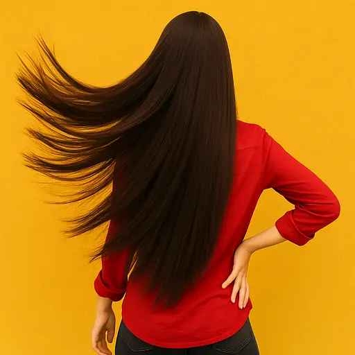 Перука аніме пряма довга без чубчика з термоволокна 70 см каштанова - фото 2