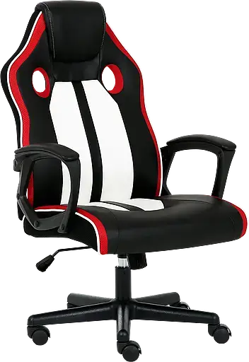 Геймерське крісло GT Racer чорне з білим та червоним (X-2301 Black/White/Red) - фото 2