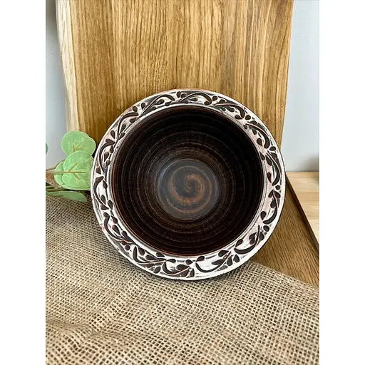 Миска для галушок керамічна (глиняна) різьблена Ангоб 700 мл - фото 6